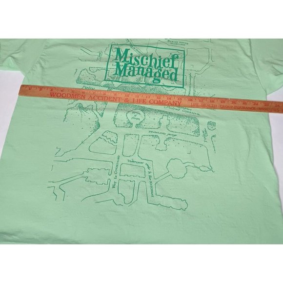 Harry Potters Wizarding World Mischief Managed XL T Shirt Green Loot Wear Magic - Picture 5 of 7